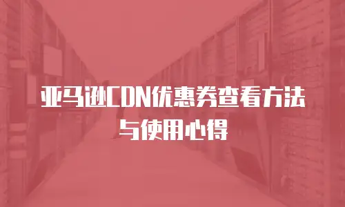 亚马逊CDN优惠券查看方法与使用心得