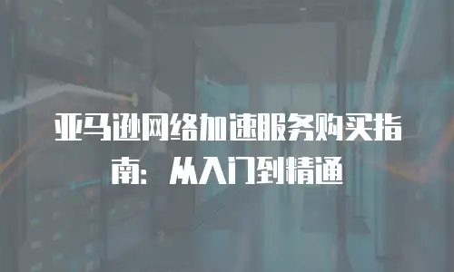 亚马逊网络加速服务购买指南：从入门到精通