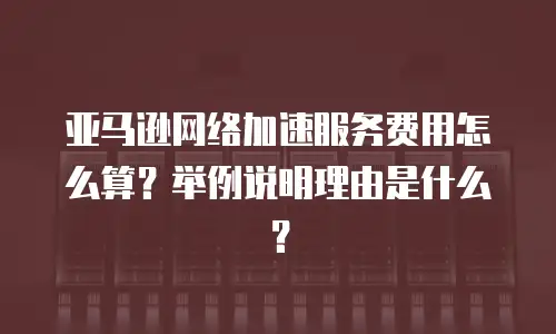 亚马逊网络加速服务费用怎么算？举例说明理由是什么？