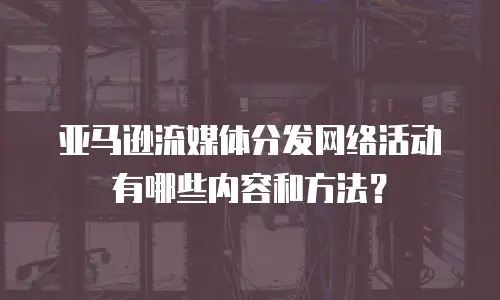 亚马逊流媒体分发网络活动有哪些内容和方法？