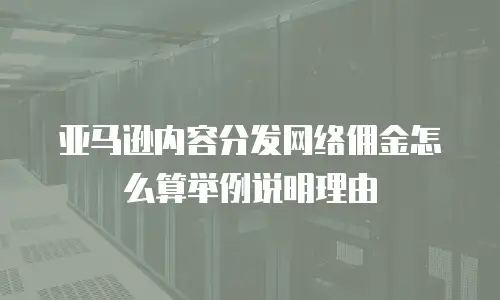 亚马逊内容分发网络佣金怎么算举例说明理由