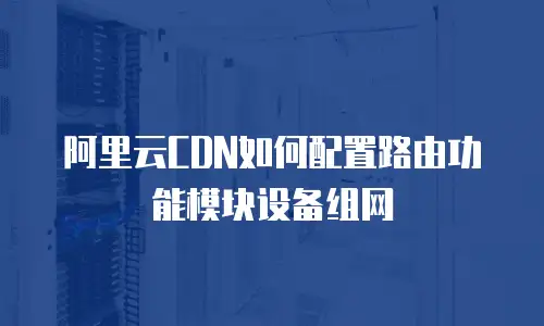 阿里云CDN如何配置路由功能模块设备组网