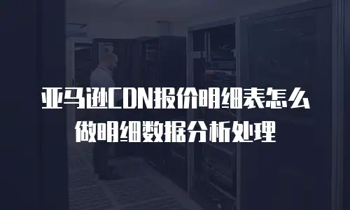 亚马逊CDN报价明细表怎么做明细数据分析处理