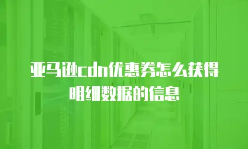 亚马逊cdn优惠券怎么获得明细数据的信息