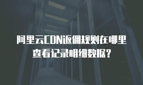 阿里云CDN返佣规则在哪里查看记录明细数据？