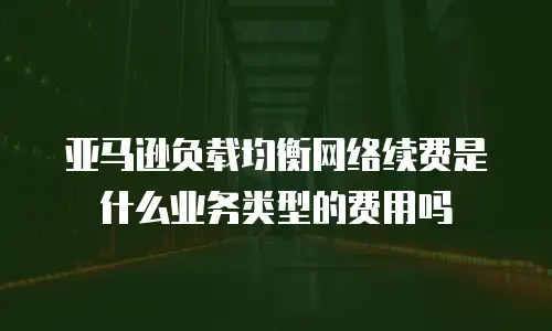 亚马逊负载均衡网络续费是什么业务类型的费用吗