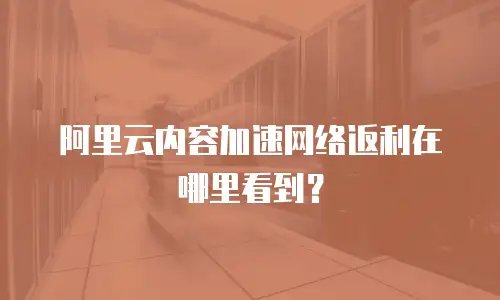 阿里云内容加速网络返利在哪里看到？