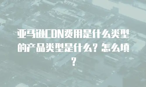 亚马逊CDN费用是什么类型的产品类型是什么？怎么填？