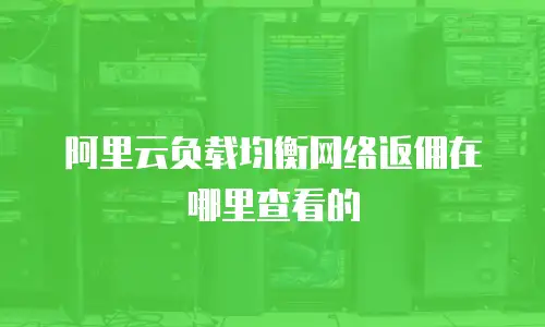 阿里云负载均衡网络返佣在哪里查看的