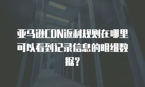 亚马逊CDN返利规则在哪里可以看到记录信息的明细数据？