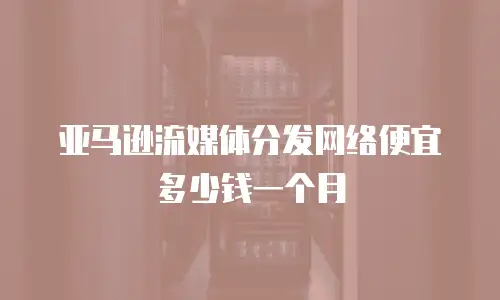 亚马逊流媒体分发网络便宜多少钱一个月