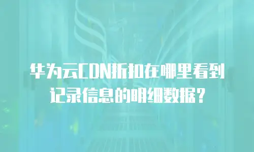 华为云CDN折扣在哪里看到记录信息的明细数据？