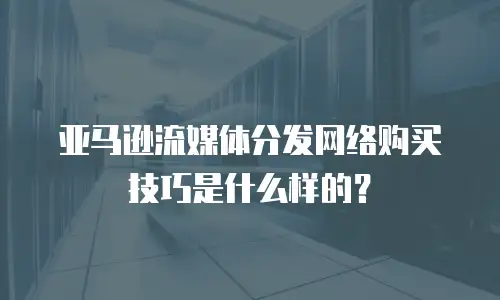 亚马逊流媒体分发网络购买技巧是什么样的？