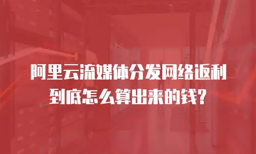 阿里云流媒体分发网络返利到底怎么算出来的钱？