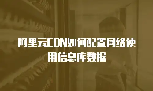 阿里云CDN如何配置网络使用信息库数据