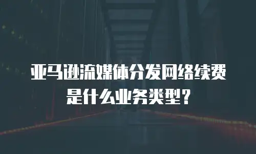 亚马逊流媒体分发网络续费是什么业务类型？