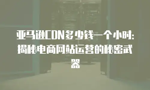 亚马逊CDN多少钱一个小时：揭秘电商网站运营的秘密武器