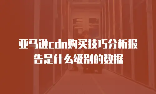 亚马逊cdn购买技巧分析报告是什么级别的数据