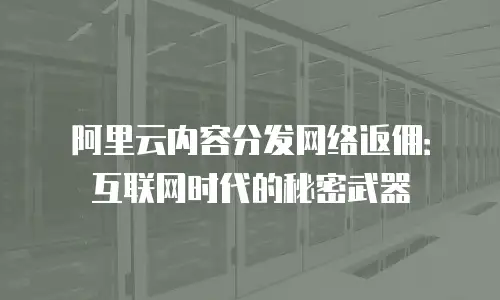 阿里云内容分发网络返佣：互联网时代的秘密武器