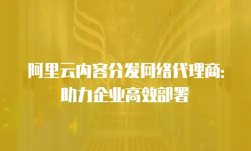 阿里云内容分发网络代理商：助力企业高效部署