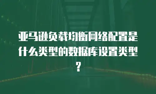 亚马逊负载均衡网络配置是什么类型的数据库设置类型?