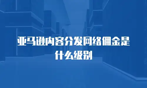 亚马逊内容分发网络佣金是什么级别
