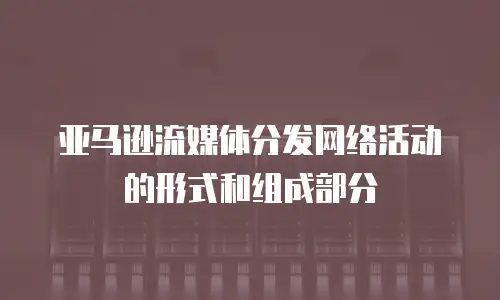 亚马逊流媒体分发网络活动的形式和组成部分