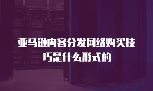 亚马逊内容分发网络购买技巧是什么形式的