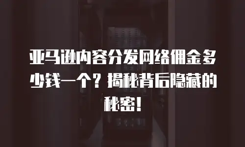亚马逊内容分发网络佣金多少钱一个？揭秘背后隐藏的秘密！