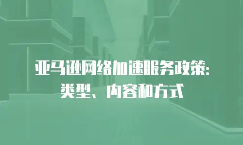 亚马逊网络加速服务政策：类型、内容和方式