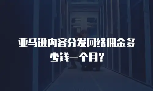 亚马逊内容分发网络佣金多少钱一个月？