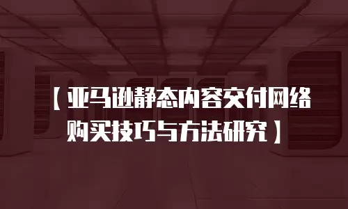【亚马逊静态内容交付网络购买技巧与方法研究】
