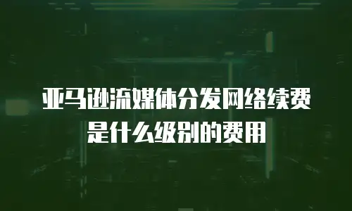 亚马逊流媒体分发网络续费是什么级别的费用