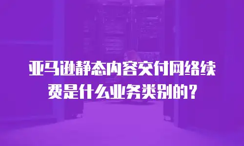 亚马逊静态内容交付网络续费是什么业务类别的？