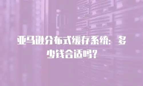 亚马逊分布式缓存系统：多少钱合适吗？