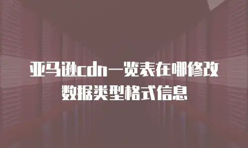 亚马逊cdn一览表在哪修改数据类型格式信息