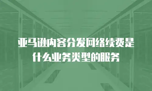 亚马逊内容分发网络续费是什么业务类型的服务