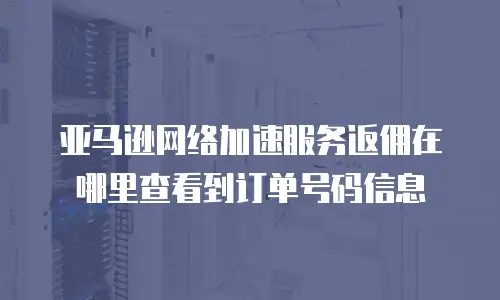 亚马逊网络加速服务返佣在哪里查看到订单号码信息