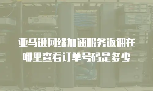 亚马逊网络加速服务返佣在哪里查看订单号码是多少
