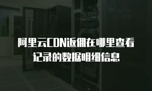 阿里云CDN返佣在哪里查看记录的数据明细信息