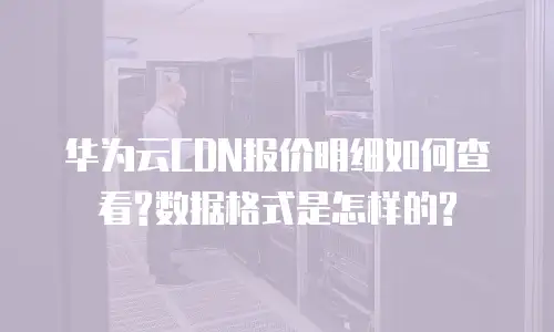华为云CDN报价明细如何查看?数据格式是怎样的?