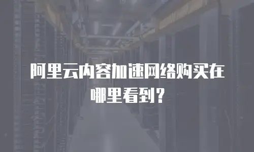 阿里云内容加速网络购买在哪里看到？