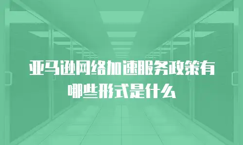 亚马逊网络加速服务政策有哪些形式是什么