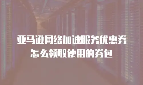 亚马逊网络加速服务优惠券怎么领取使用的券包