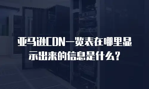 亚马逊CDN一览表在哪里显示出来的信息是什么？
