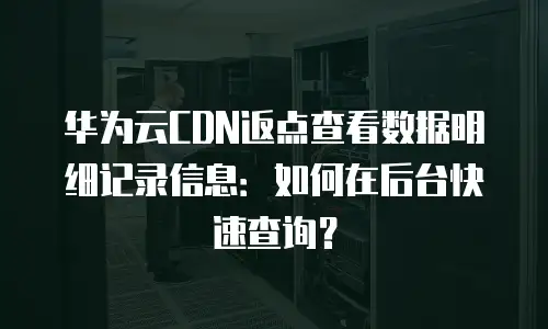 华为云CDN返点查看数据明细记录信息：如何在后台快速查询？