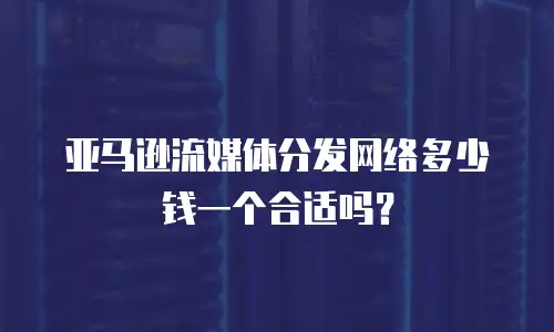 亚马逊流媒体分发网络多少钱一个合适吗？