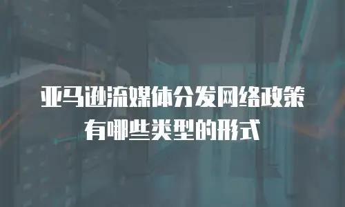 亚马逊流媒体分发网络政策有哪些类型的形式