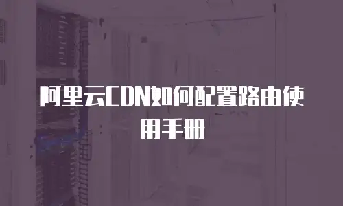 阿里云CDN如何配置路由使用手册