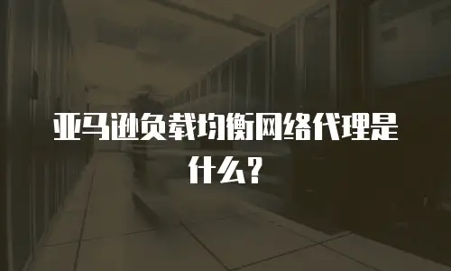 亚马逊负载均衡网络代理是什么？